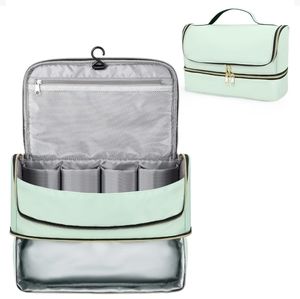 Hanging travel makeup case Mint green